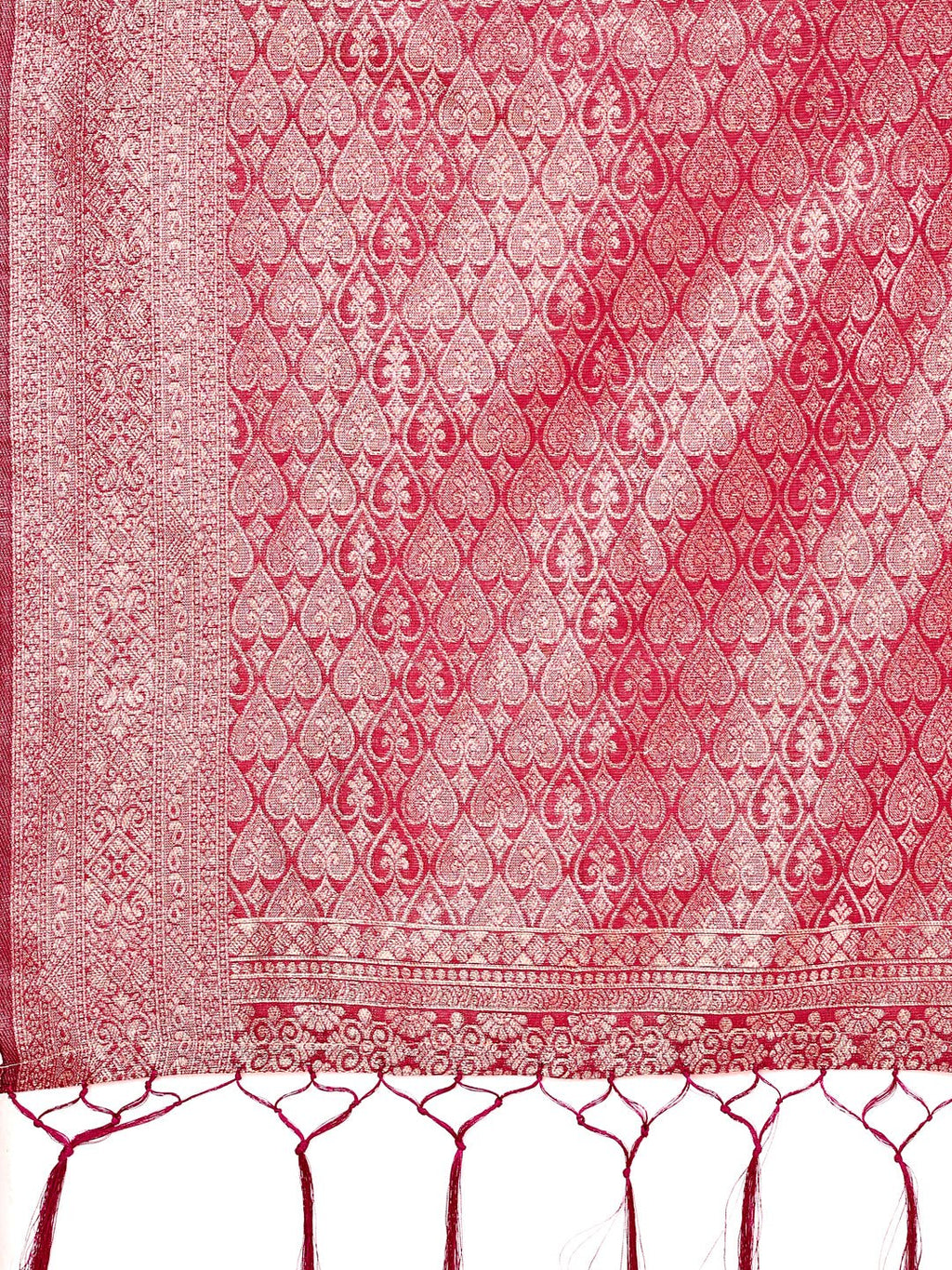 Shree Shyam Fashion Graceful Pink Lichi Silk Saree with Contrast Blue Woven Border & Floral Zari Design - Wedding & Festive Wear