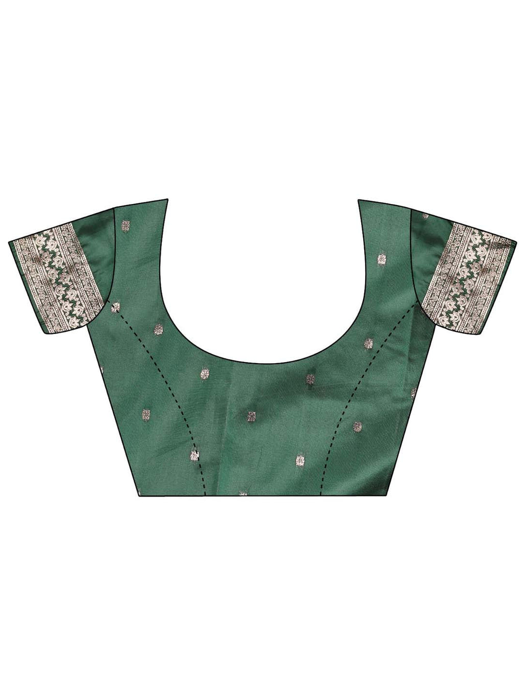 Shree Shyam Fashion Emerald Green Banarasi Silk Saree with Zari Floral Work - Elegance Woven in Every Thread - Distacart