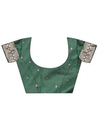 Shree Shyam Fashion Emerald Green Banarasi Silk Saree with Zari Floral Work - Elegance Woven in Every Thread - Distacart