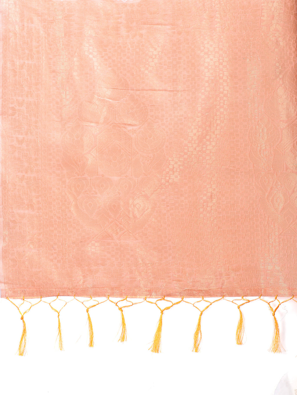 Shree Shyam Fashion Orange Cotton Woven Zari Work Traditional Tassel Saree