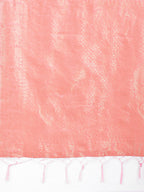 Shree Shyam Fashion Peach Cotton Woven Zari Work Traditional Tassel Saree