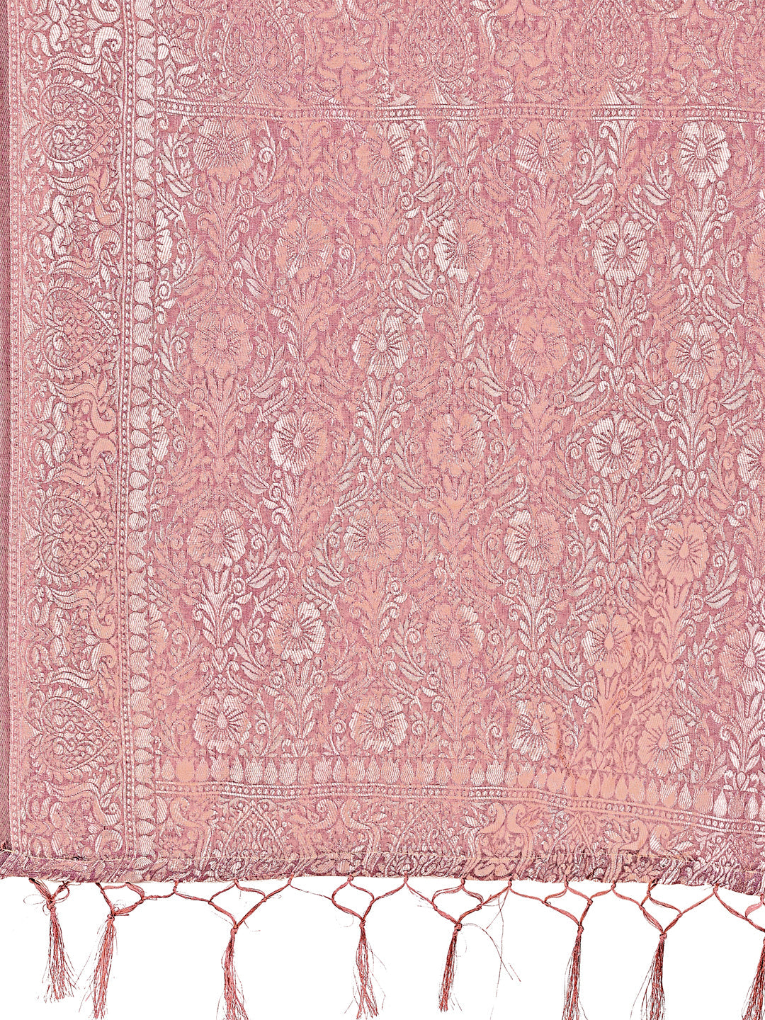 Shree Shyam Fashion Elegant Purple Linen Cotton Saree with Silver Zari Border & Geometric Weave - Daily,Office & Festive Wear