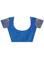 Shree Shyam Fashion Graceful Royal Blue Banarasi Silk Saree with Silver Zari - Perfect Ethnic Wear for Weddings & Festive Moments - Distacart