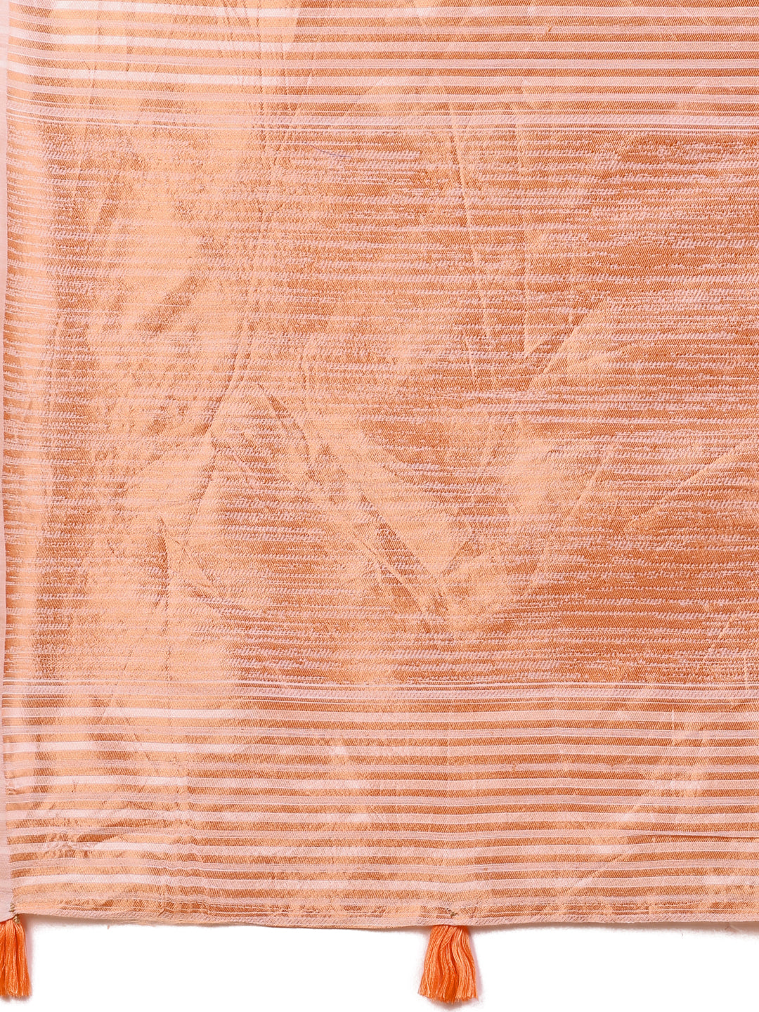 Shree Shyam Fashion Elegant White Linen Cotton Saree with Copper Zari Pallu and Artistic Brush Pattern - Festive & Formal Wear - Distacart