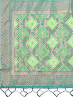 Shree Shyam Fashion Radiant Light Green Linen Cotton Patola Saree - Where Tradition Dances with Elegance
