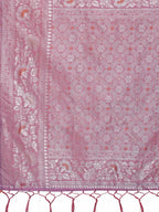 Shree Shyam Fashion Elegant Purple Linen Cotton Saree with Silver Zari - Perfect Blend of Comfort & Charm