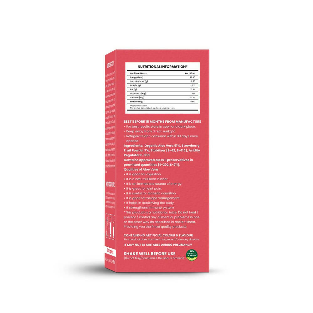 Nutriorg Aloevera Strawberry Juice - Distacart