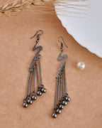 VOJ Women Rhodium-Plated Drop Chain Earrings Stainless Steel Drops & Danglers - Distacart