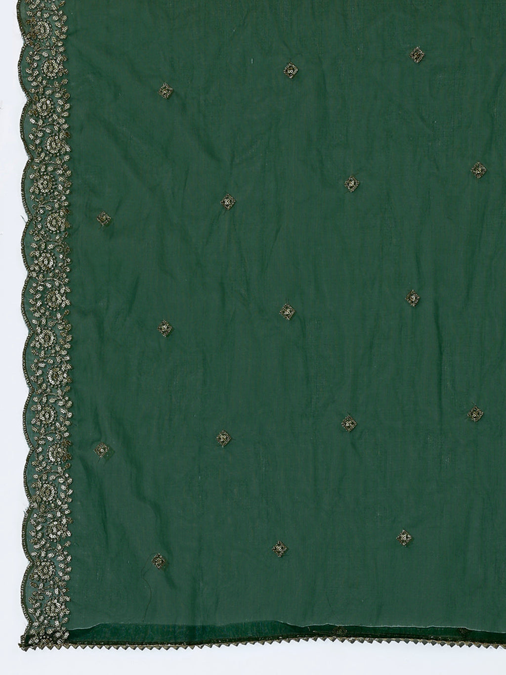 Hand Embroidered Kurta With Pant & Dupatta Premium Luxury, Green - Hiral Fashion