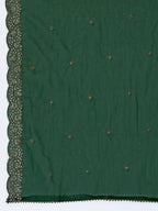 Hand Embroidered Kurta With Pant & Dupatta Premium Luxury, Green - Hiral Fashion