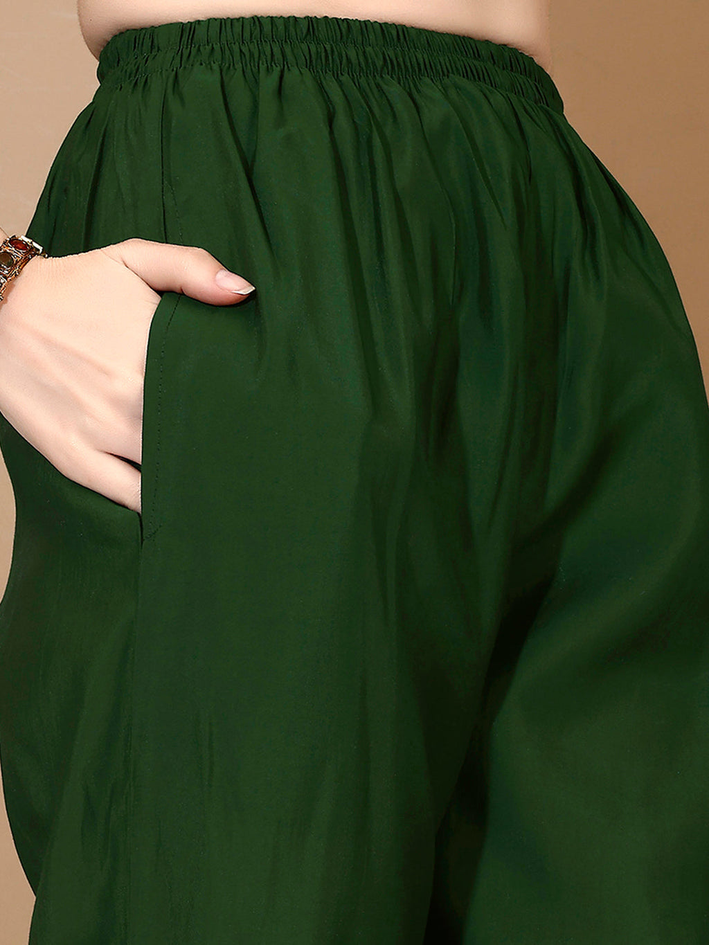Hand Embroidered Kurta With Pant & Dupatta Premium Luxury, Green - Hiral Fashion