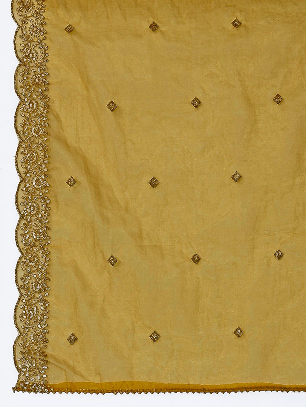 Hand Embroidered Kurta With Pant & Dupatta Premium Luxury, Mustard - Hiral Fashion - Distacart