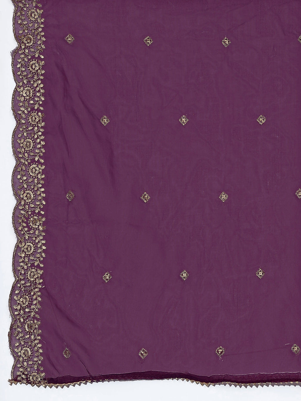 Hand Embroidered Kurta With Pant & Dupatta Premium Luxury, Purple - Hiral Fashion - Distacart
