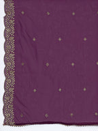 Hand Embroidered Kurta With Pant & Dupatta Premium Luxury, Purple - Hiral Fashion - Distacart