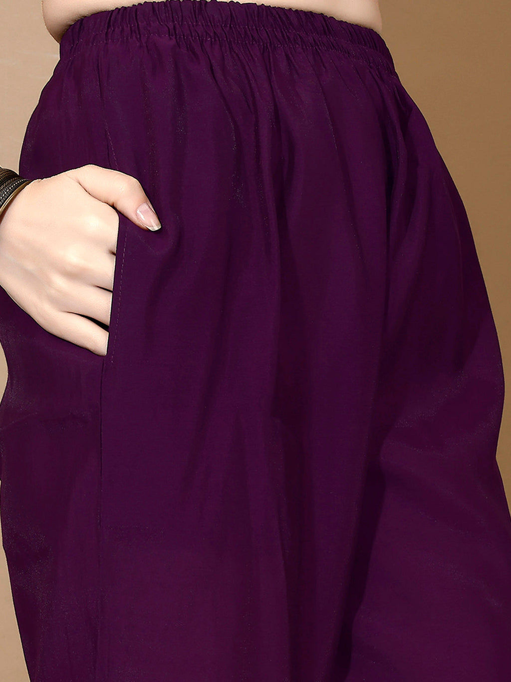 Hand Embroidered Kurta With Pant & Dupatta Premium Luxury, Purple - Hiral Fashion - Distacart
