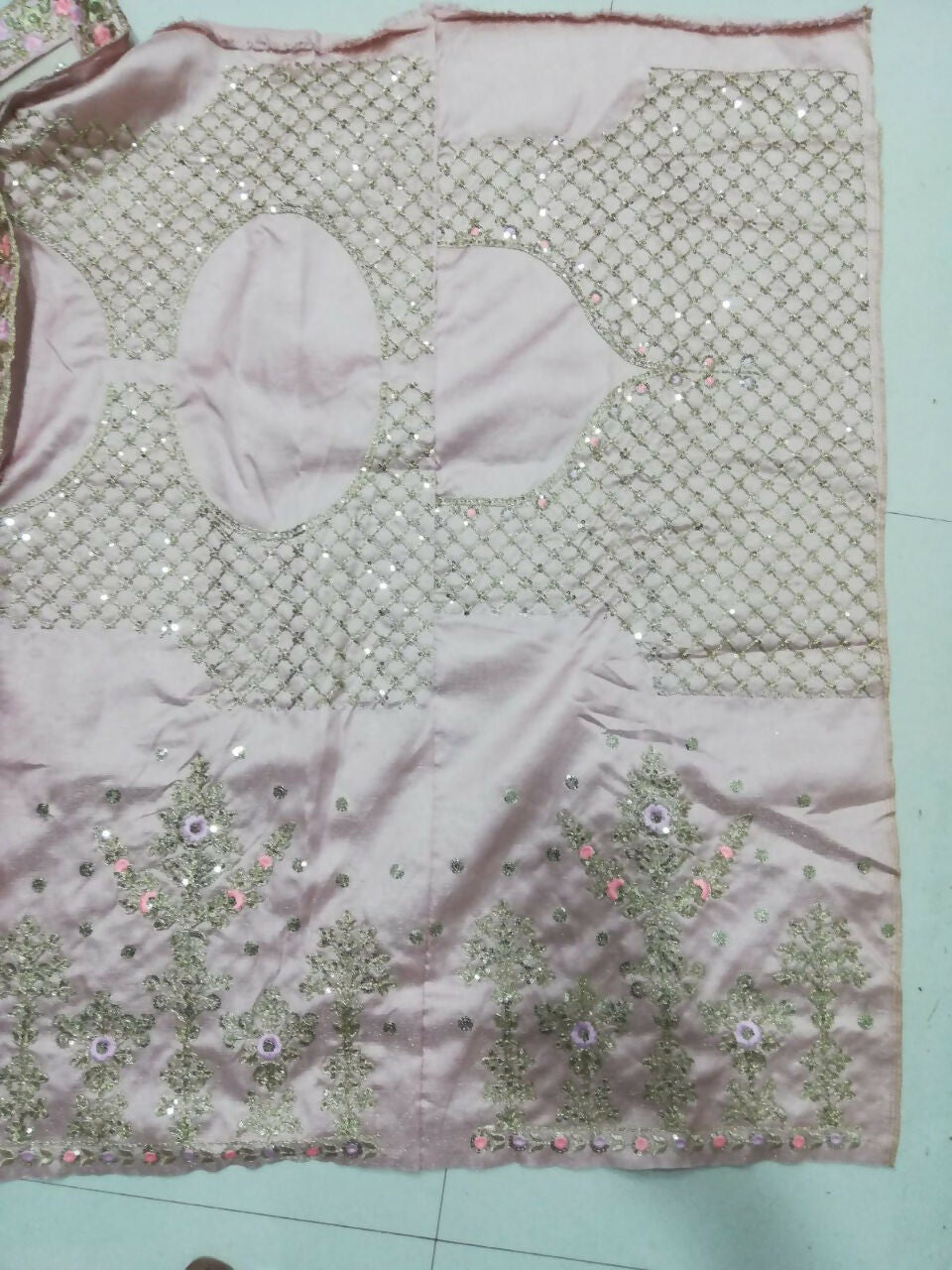 Jyoti Fashion Delightful Rose Pink Sequins with Zari Thread & Coding Dori Embroidery work Lehenga Choli with Dupatta