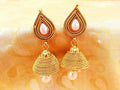 Metallic White Kemp Jhumkas