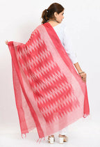 Mominos Fashion Moeza Women's Handloom Cotton Ikkat Pink Dupatta - Distacart