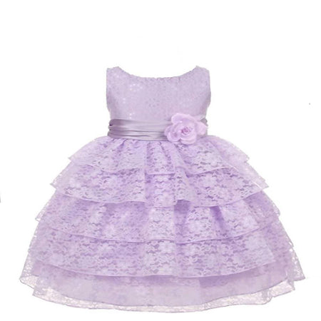 Asmaani Baby Girl's Lavender Colour Satin A-Line Maxi Full Length Dress (AS-DRESS-22107)