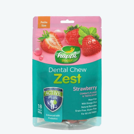Happi Doggy Vegetarian Dental Chew Zest - Strawberry