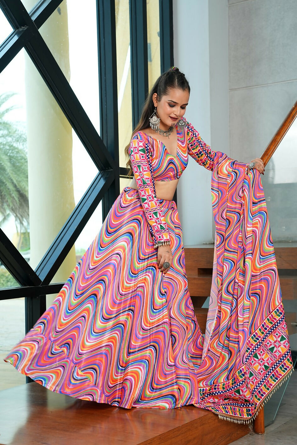 AI Fashion Multi Chinnon Designer Navratri Wear Lehenga Choli Collection