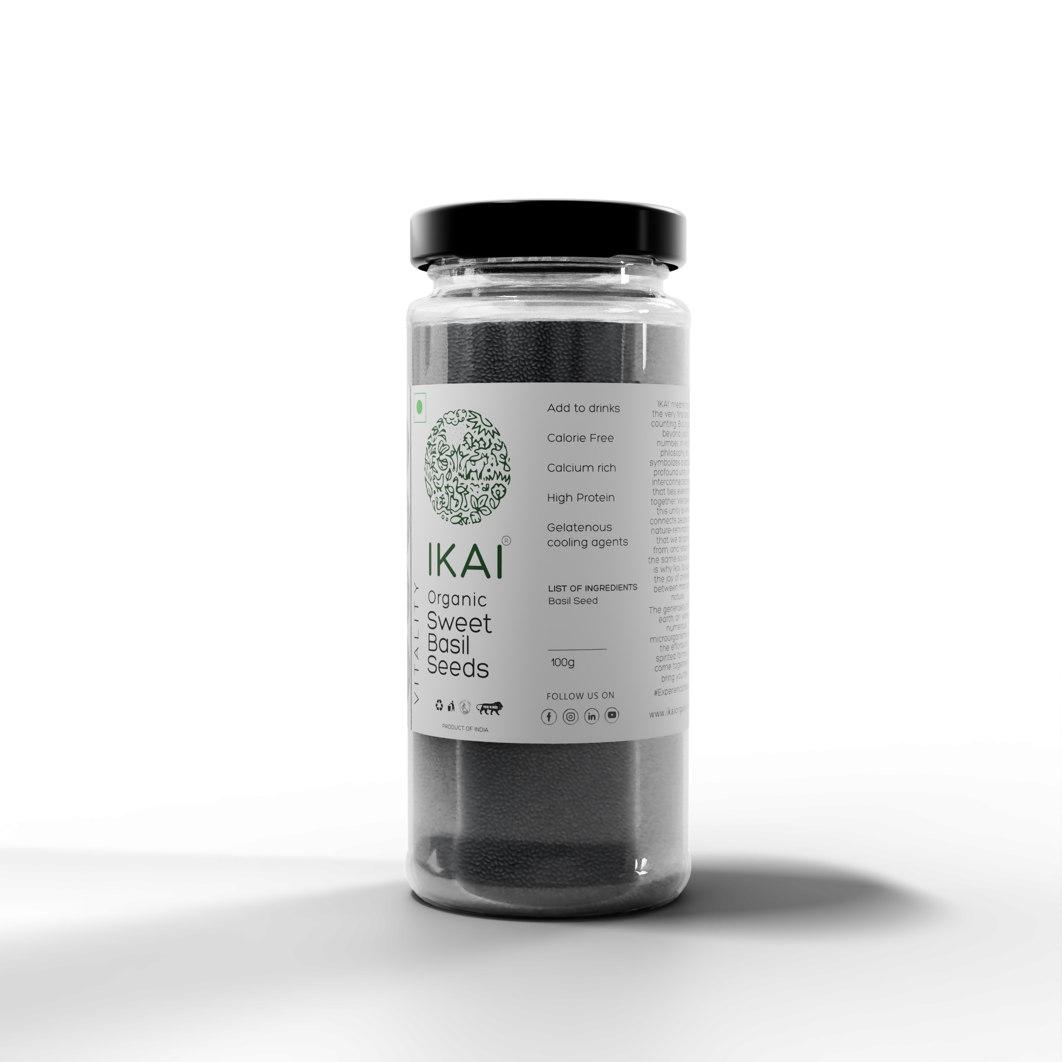 3 - Organic Sweet Basil Seeds -100g