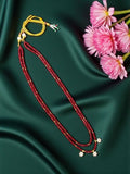 Joban Fashion Women Red Agate Beads In 2 Layers With Ad Flowers - Distacart
