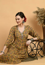 Joban Fashion Mustard Maslin Kurta Set