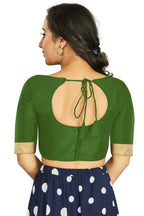 Aastha Fashion Women's Mehendi Art Silk Designer Traditional Readymade Blouse