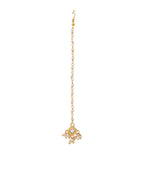 Ruby Raang Gold Square with Pearls Kundan Maang Tikka - Distacart