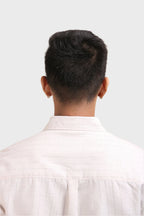 Xkind Off White Silver Stripes Regular Fit Shirt