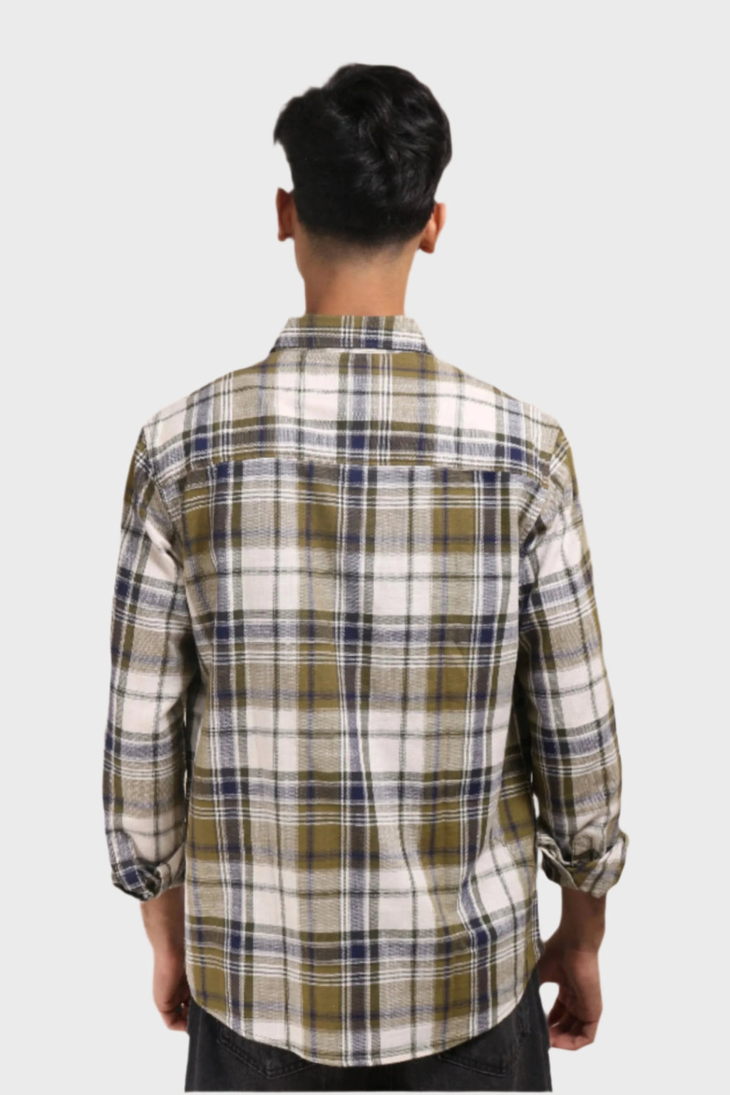 Jonesburg Dark Green Checks Regular Fit Shirt
