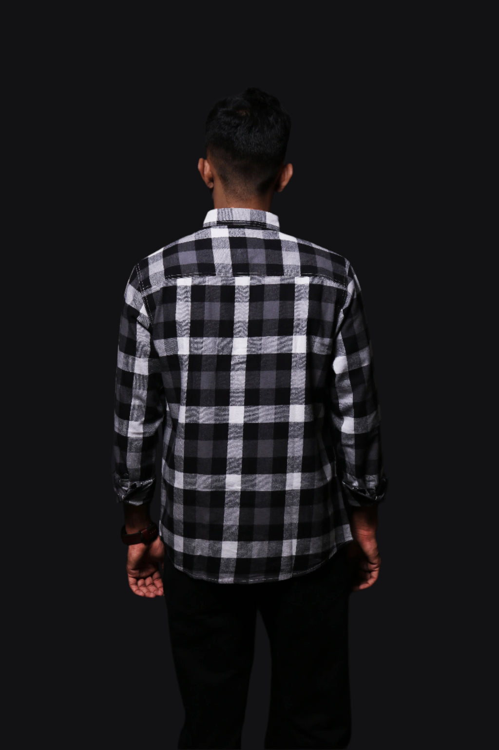 Jonesburg Black Flannel Checks Regular Fit Shirt