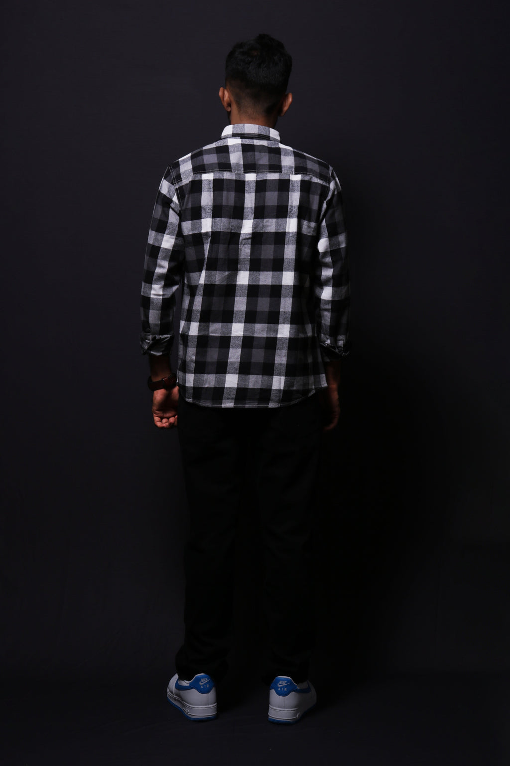 Jonesburg Black Flannel Checks Regular Fit Shirt