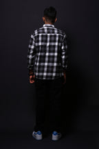 Jonesburg Black Flannel Checks Regular Fit Shirt