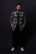 Jonesburg Black Flannel Checks Regular Fit Shirt