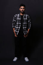 Jonesburg Black Flannel Checks Regular Fit Shirt