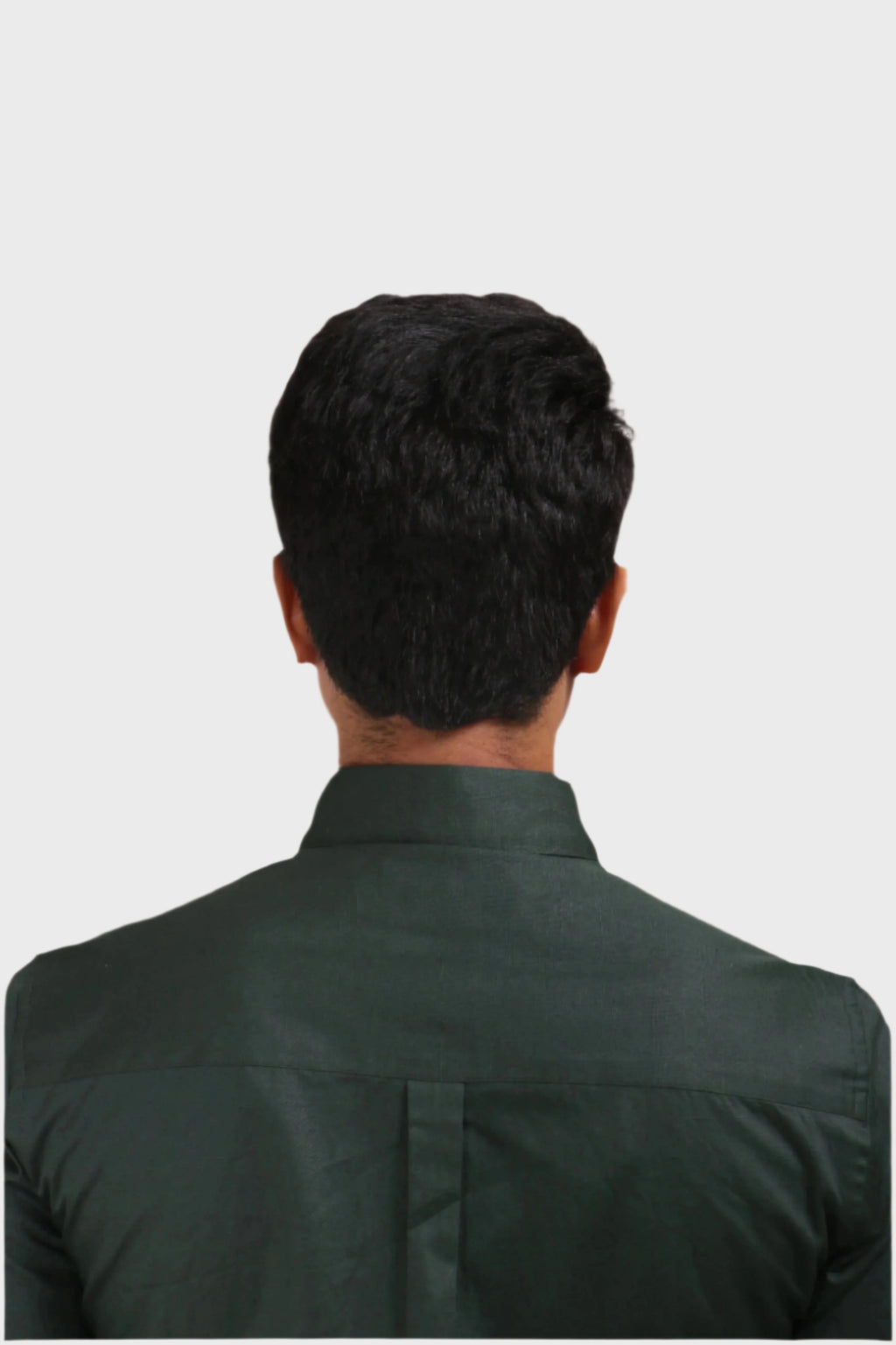 Jonesburg Bottle Green Satin Slub Slim Fit Shirt