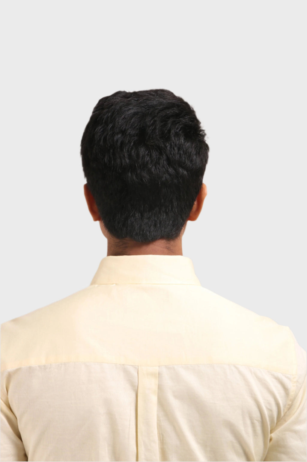 Jonesburg Light Yellow Satin Slub Slim Fit Shirt