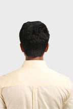 Jonesburg Light Yellow Satin Slub Slim Fit Shirt