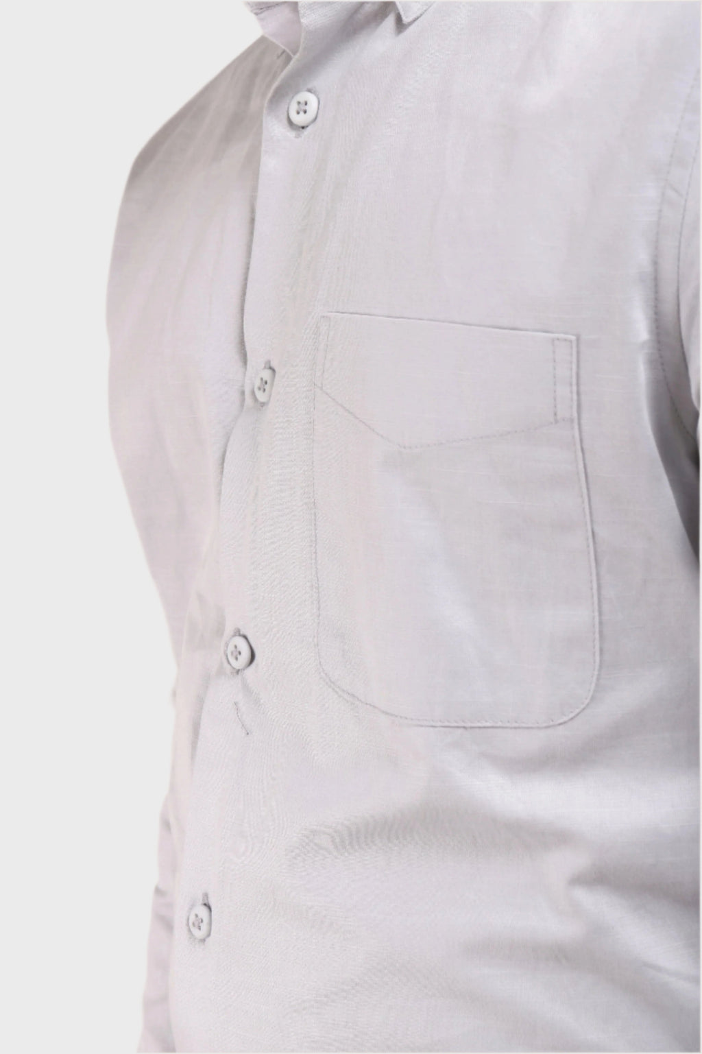 Jonesburg Light Grey Satin Slub Slim Fit Shirt
