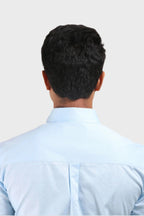 Jonesburg Sky Blue Satin Slub Slim Fit Shirt