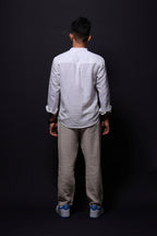 Jonesburg White Linen Regular Fit Shirt