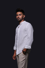Jonesburg White Linen Regular Fit Shirt