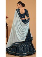 Myra Morepeach Georgette Embroidered Designer Lehenga