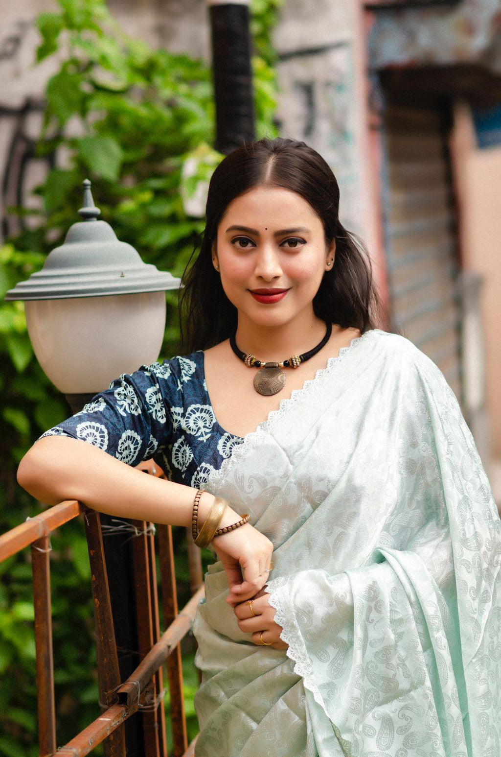 Blue Poly Silk Ethnic Motifs Saree with Unstitched Blouse - Hiral Fashion