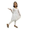 Akarshan viscose Lukhnowi Chikankari Anarkali kurta with Leggings - White