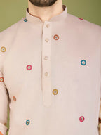 Vastranavya Ivory Exclusive Festival Wear Viscose Silk Thread & Sequence Embroidered Work Kurta