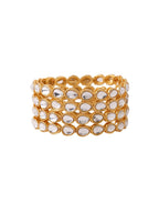 NVR Women's Set of 4 Gold-Plated Kundan Studded Traditional Bangles - Distacart