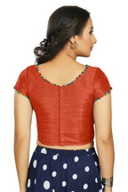 Aastha Fashion Women's Orange Art Silk Designer Party Wear Readymade Blouse